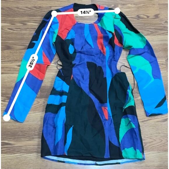 THE WOLF GANG LOLITA CUT OUT MINI DRESS in SPLICE Multicolor abstract medium - Picture 8 of 13